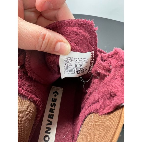 Converse Leather High Top Sneakers New no Box Maroon and Gold US 10.5 Women’s - Picture 3 of 6